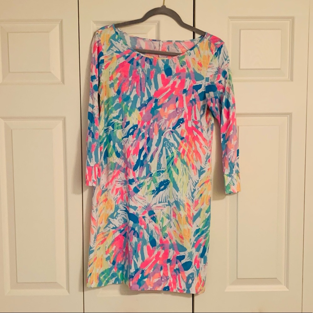 Lilly Pulitzer Colorful Print 3/4 Sleeve Sm Dress